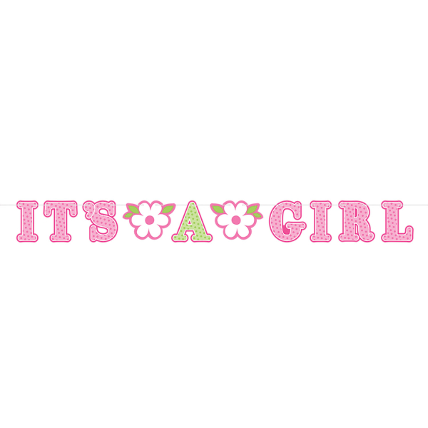 Welcome Baby Girl Illustrated Letter Banner - 6 PKG/2 ...