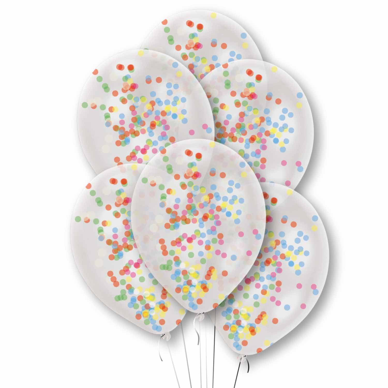 6 ballons confettis or 27.5 cm