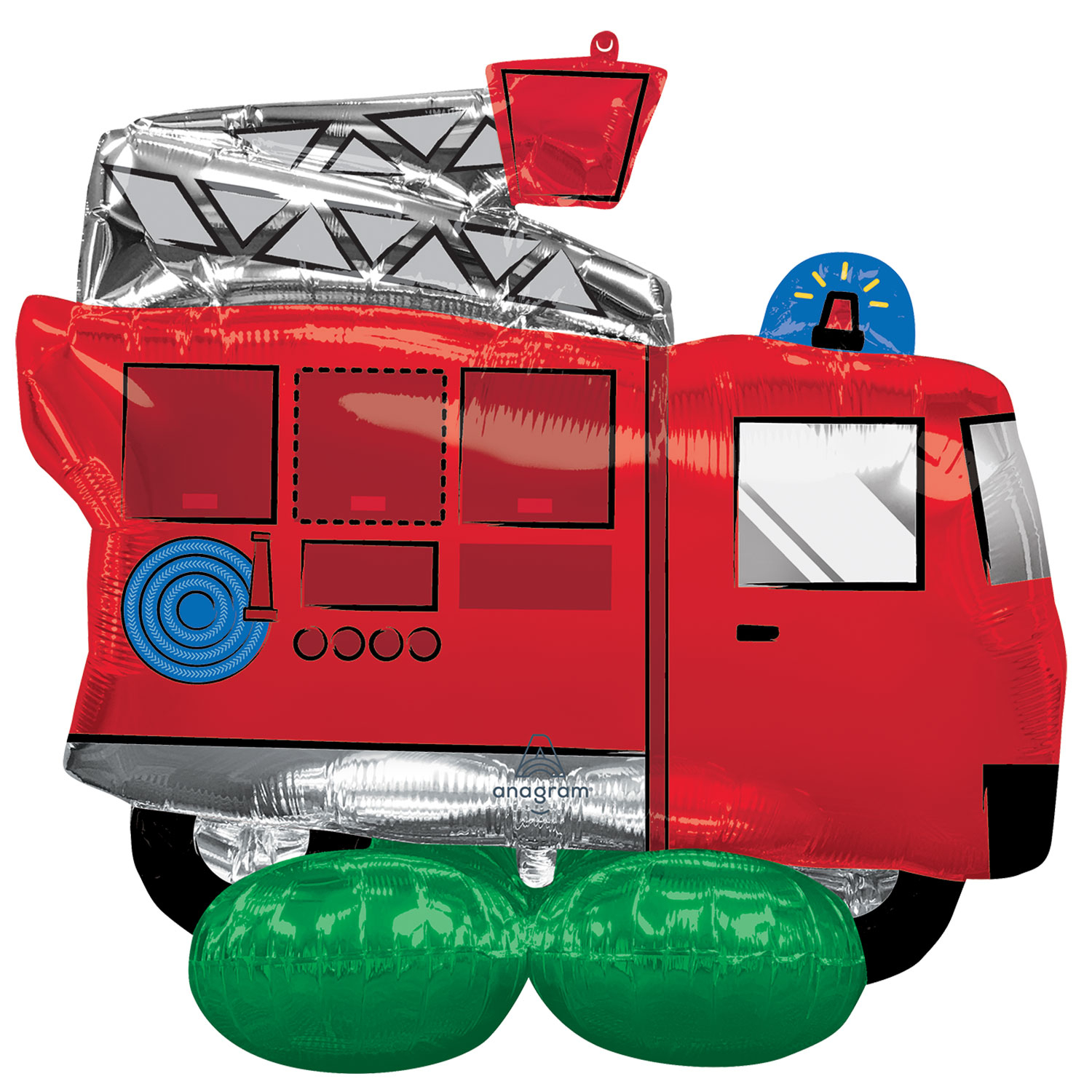 Festa Divertente 38" x 50"m Red Fire Engine TRUCK airloonz Foil Balloon P70 