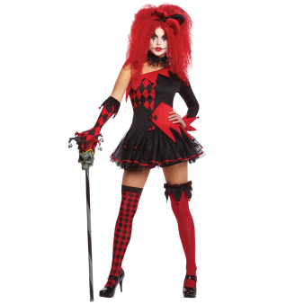 Adults Jesterina Clown Costume - Size 8-10 - 1 PC Adults Jesterina Clown Costume - Size 8-10 - 1 PC