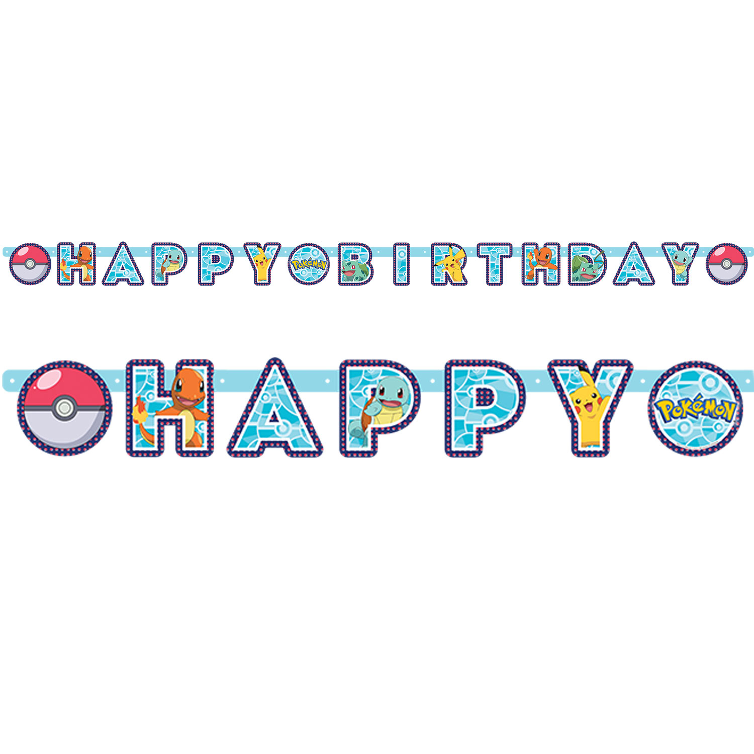 1 Pokémon Letters Chain Birthday Garland Pikachu Garland Birthday Banner