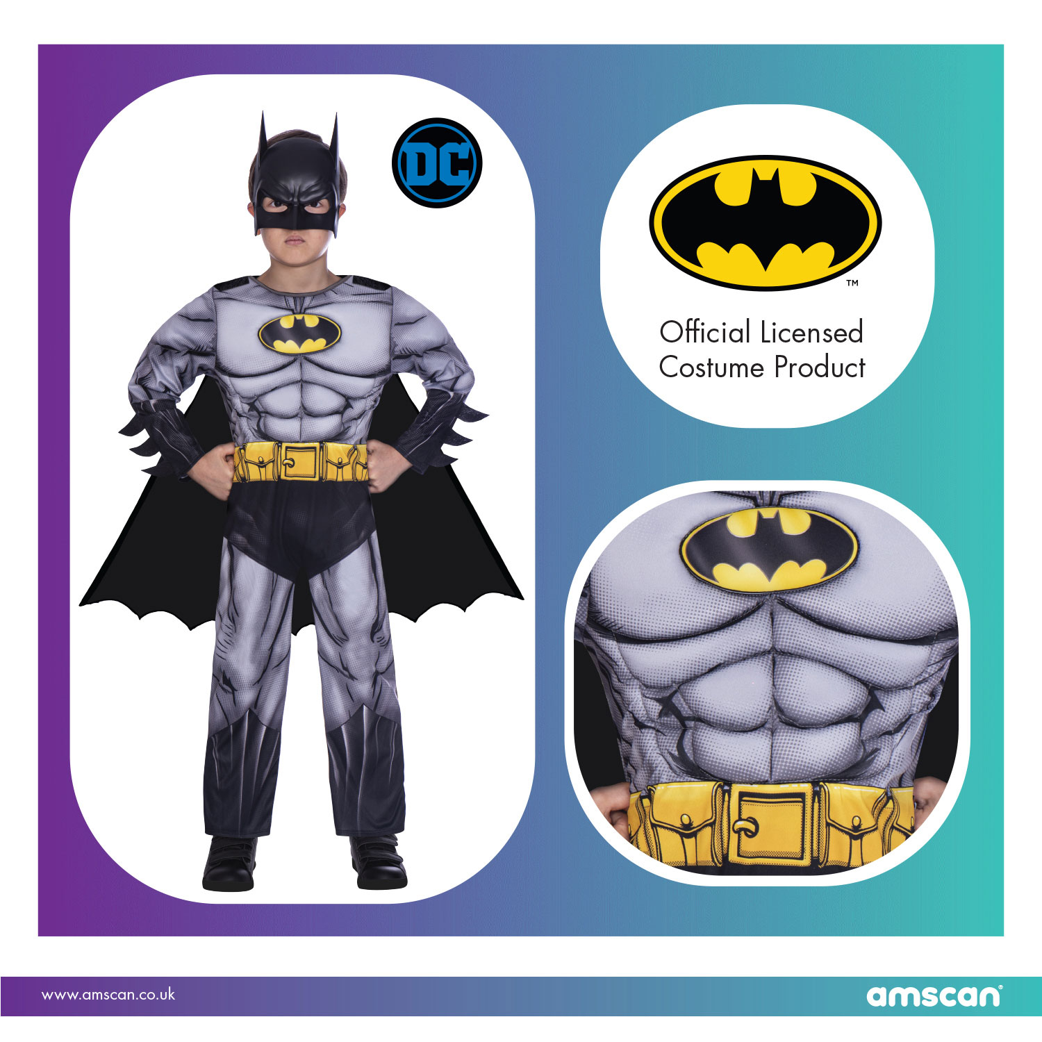 Amscan Robin Costume da Batman Supereroe Libro Giorno Costume Età 10-12 anni 