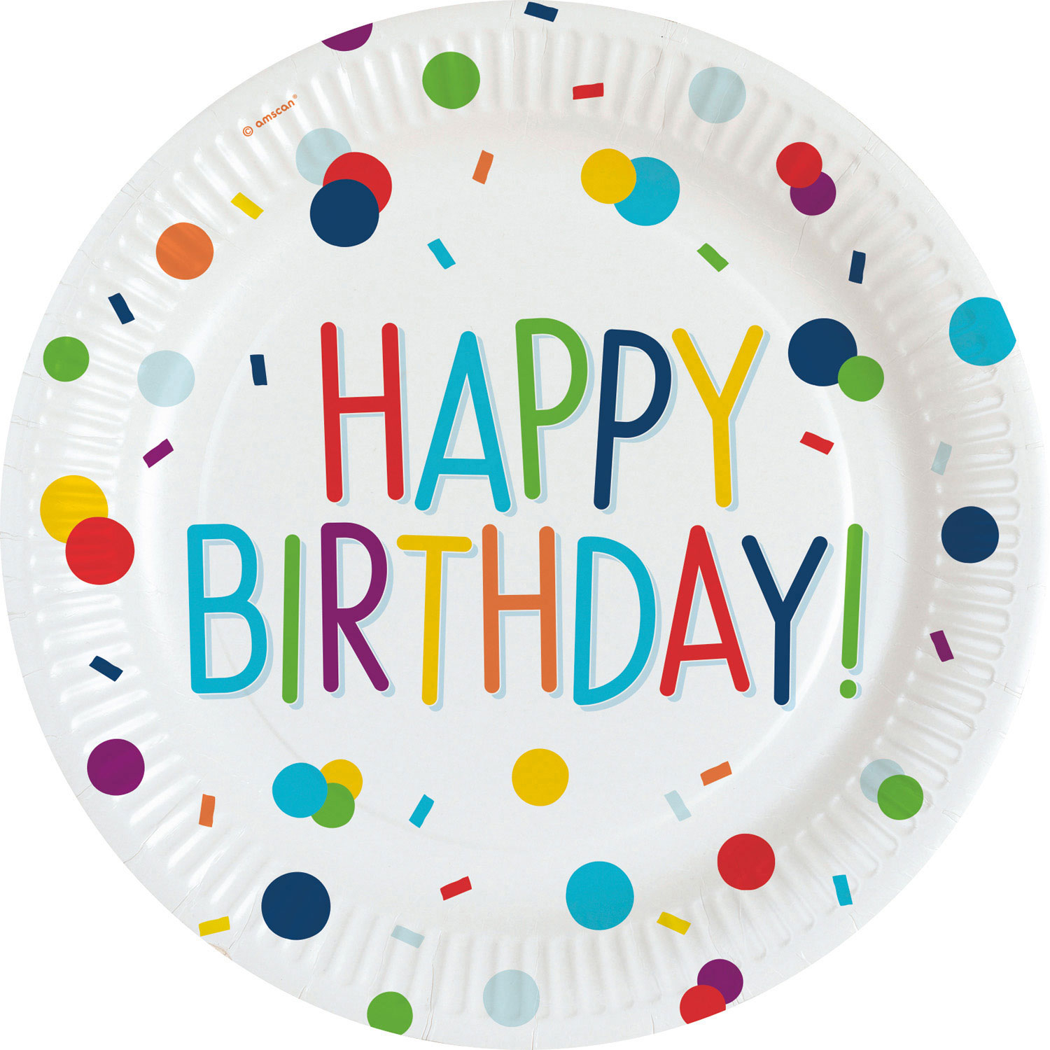 Multi Color Amscan Disposable Bright Birthday Square Plates 10 X 10 