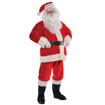 Plush Santa Suit Costume - Size L/XL - 1 PC Plush Santa Suit Costume - Size L/XL - 1 PC