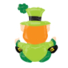 Sitting Leprechaun Foil Multi Balloons 18"/45cm w x 22"/55cm h A70 - 5 PC