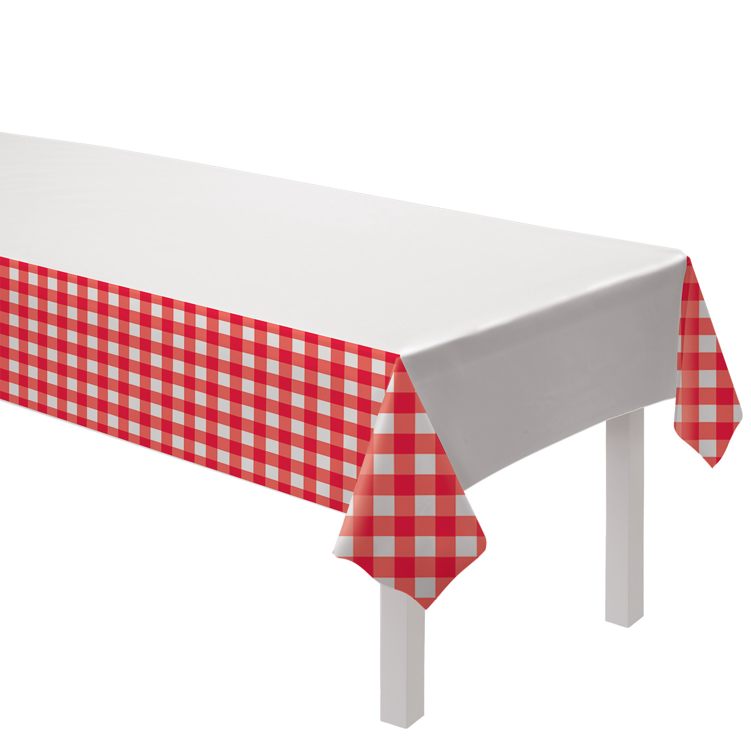 Birthday Party Decoration Cowgirl Red Gingham Print Plastic Picnic Table Cover