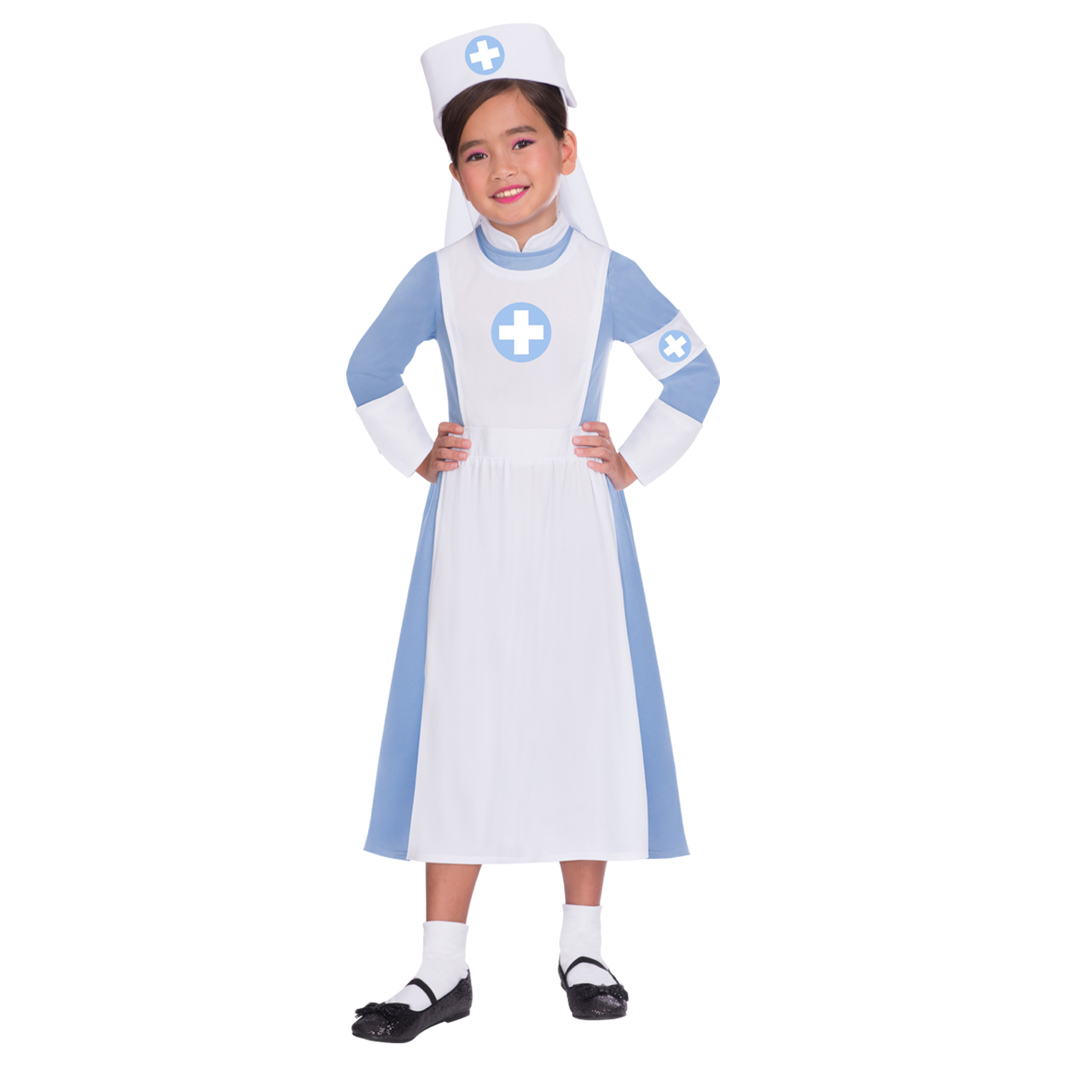 Vintage Nurse Costume - Age 6-8 Years - 1 PC. 