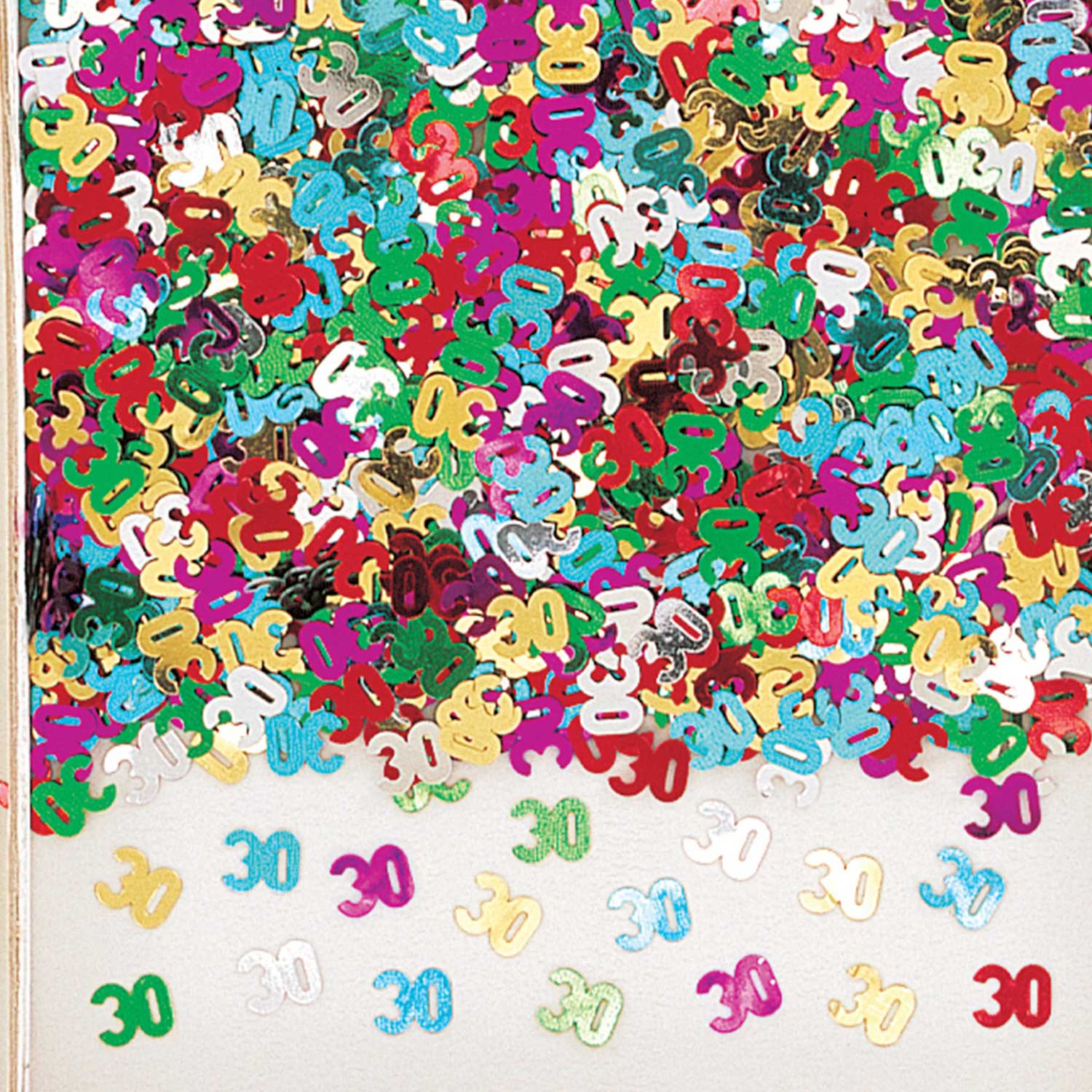 Number 30 Multi Colour Metallic Confetti 14g - 12 PC : Amscan International