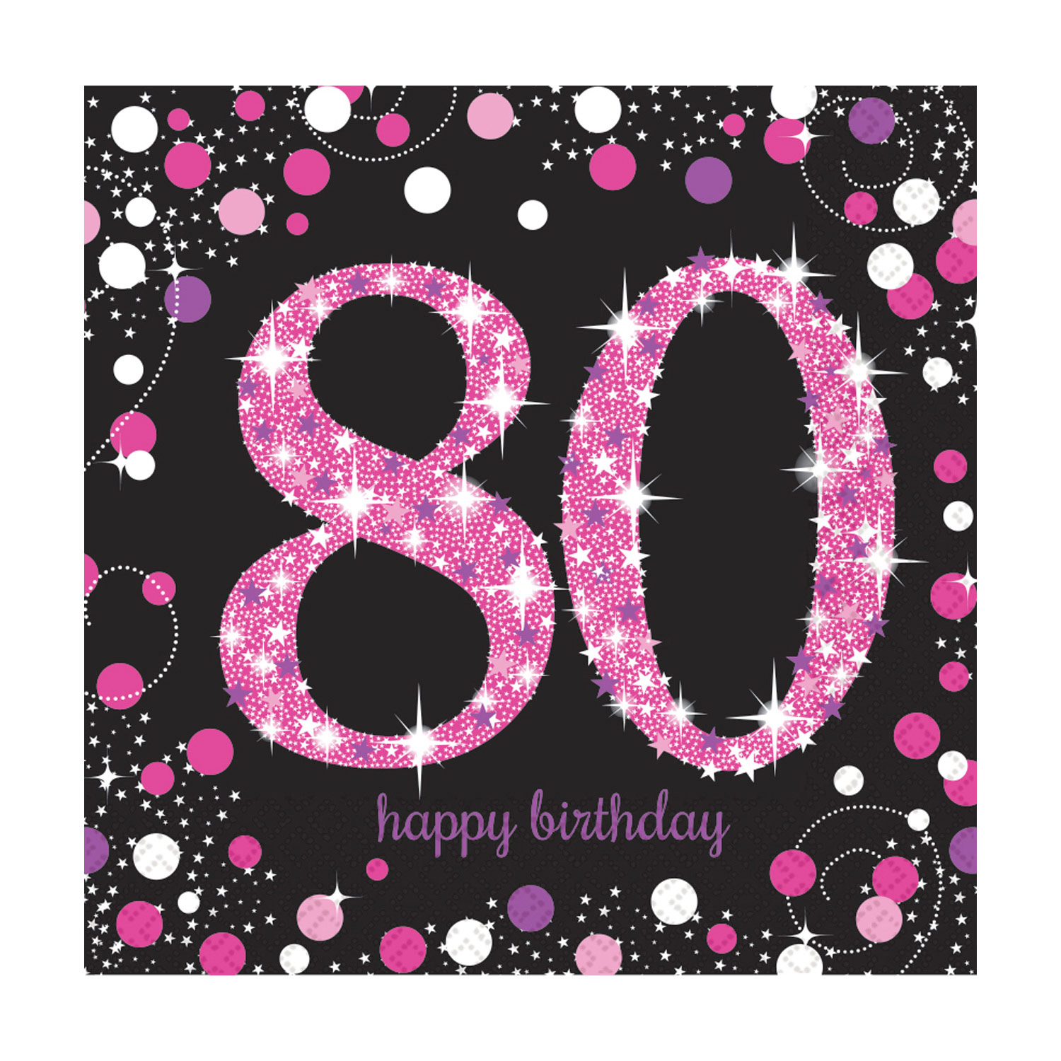 Amscan 16 Pink Sparkling Celebration 30th Birthday Luncheon Napkins 33cm for sale online