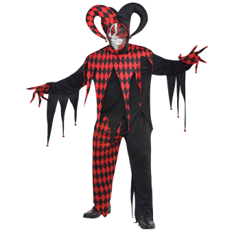 Adults Krazed Jester Clown Costume - Plus Size - 1 PC Adults Krazed Jester Clown Costume - Plus Size - 1 PC