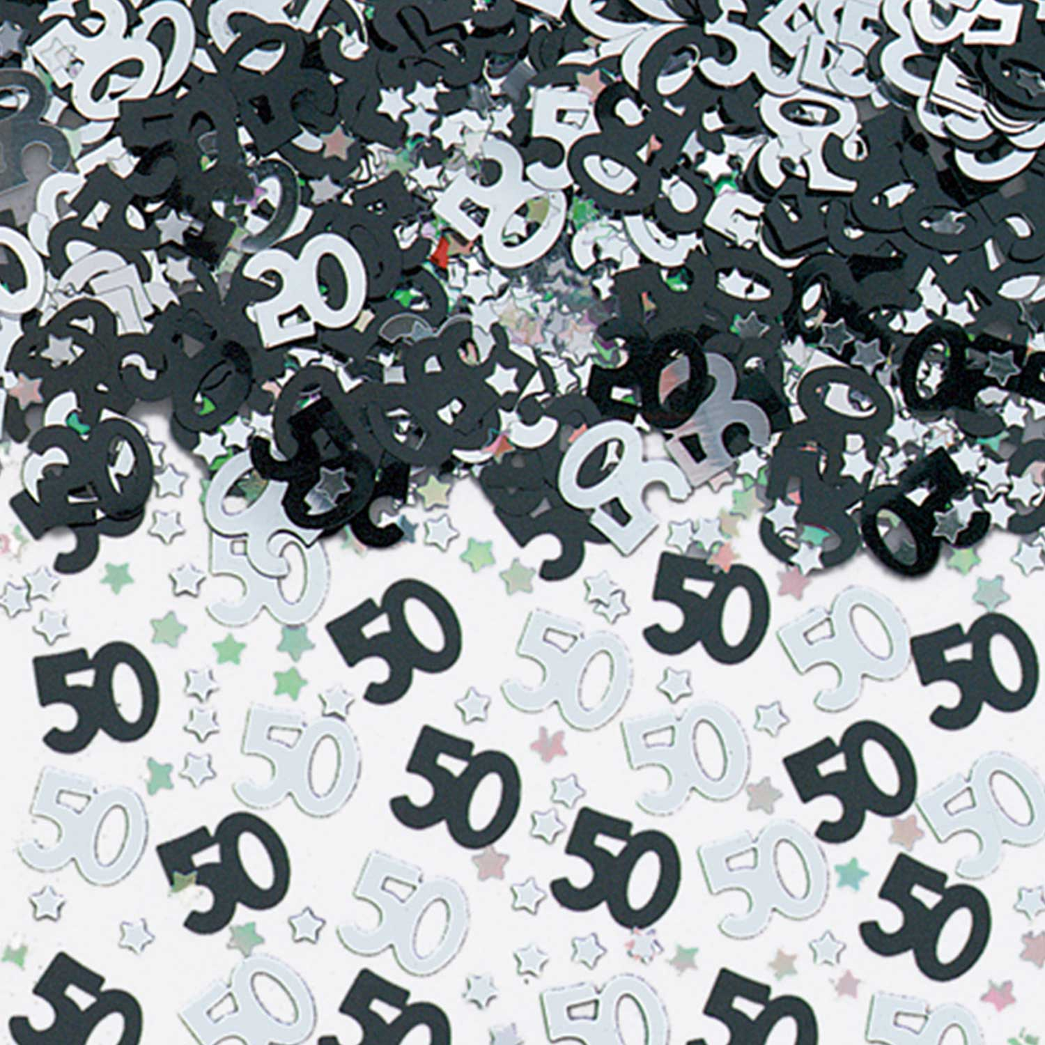 50 amscan International Confetti Metallic No Black/Silver