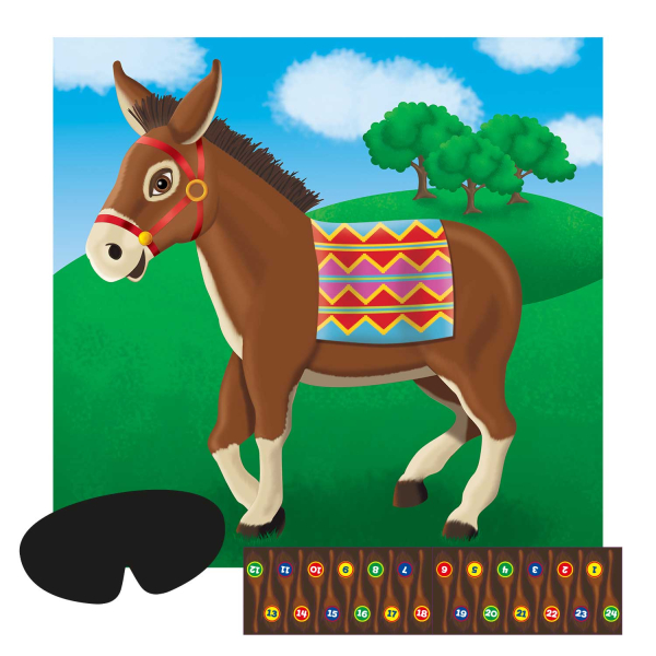 Pin The Tail On The Donkey Party Games 431cm X 436cm 24 Pc Amscan