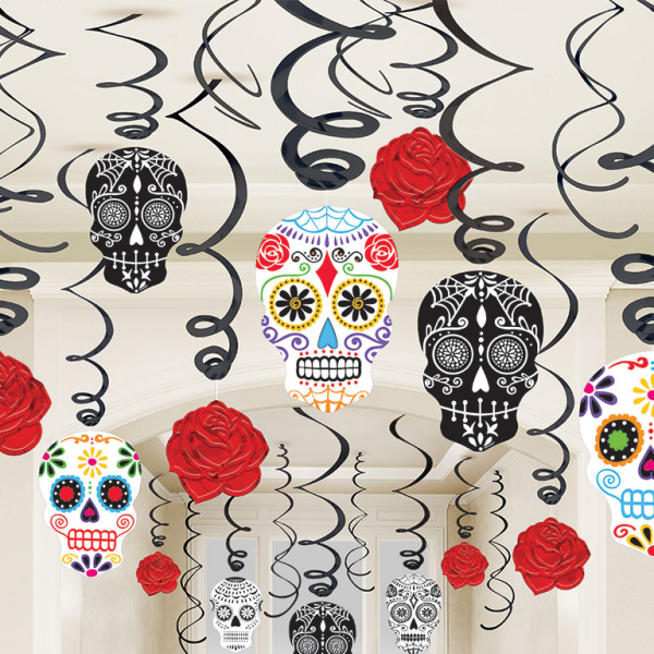 Day Of The Dead Swirls Decoration 6 Pkg 30 Amscan International