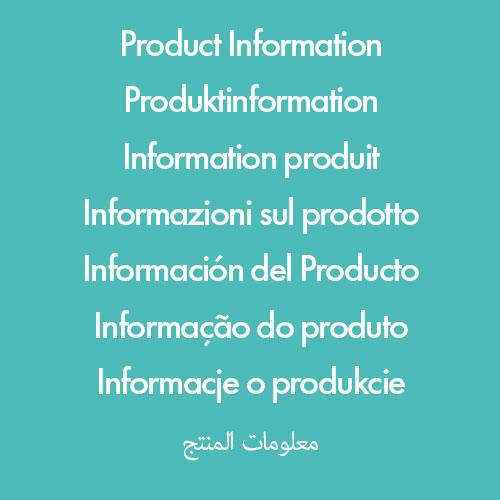 Product information.