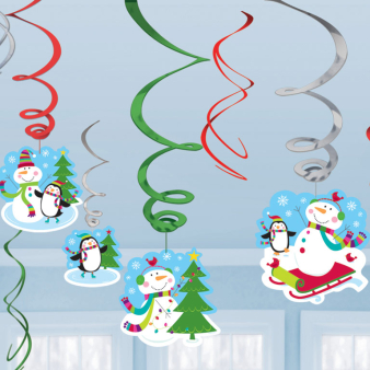 Joyful Snowman Value Pack Swirl Decorations - 12 PKG/12 Joyful Snowman Value Pack Swirl Decorations - 12 PKG/12