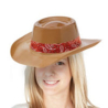 Western Plastic Cowboy Hats with band 34.2cm x 26.6cm - 24 PC
