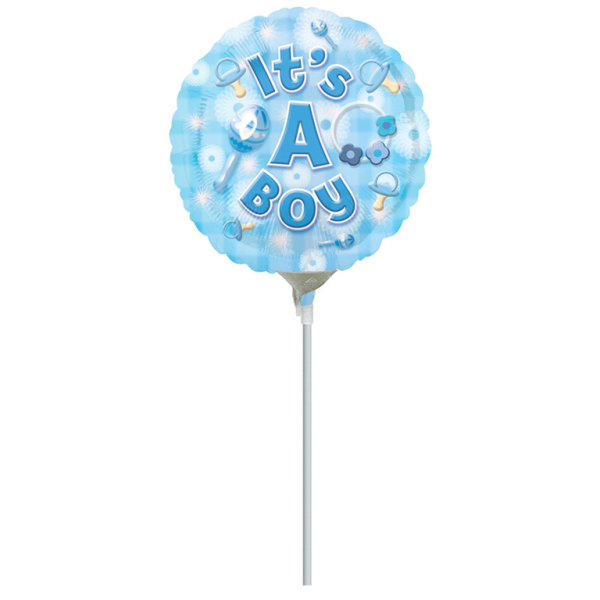 CLEARANCE New Baby Its A Boy Circle Mini Foil Balloon on Stick 5055989219511 eBay