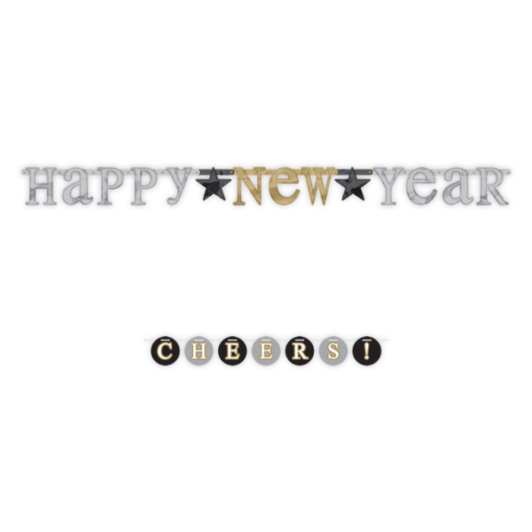 Happy New Year Letter Banner Multi Pack 6 PKG 4 Amscan Happy New Year Letter Banner Multi Pack 6 PKG 4 Amscan
