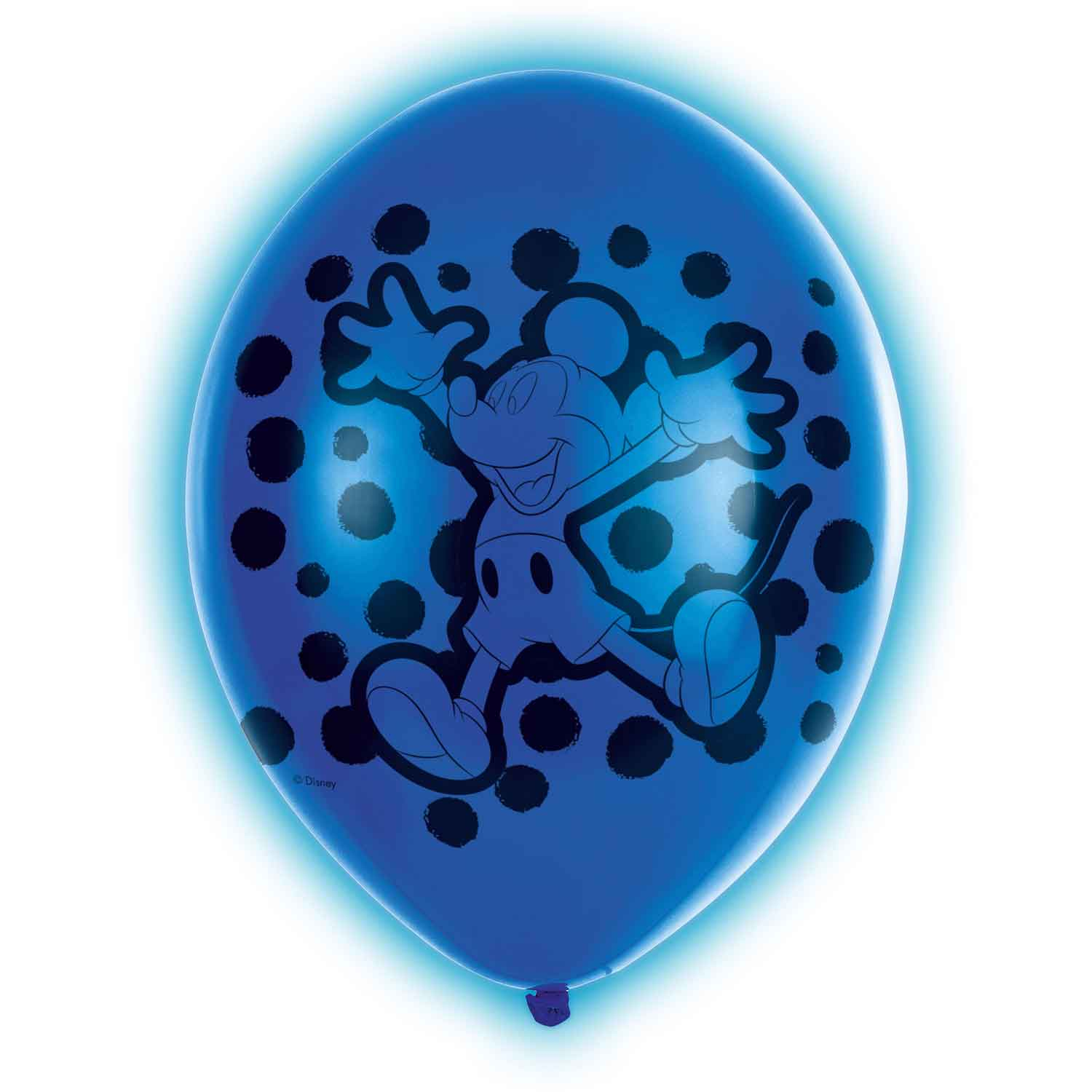 Mickey Mouse LED Assorted Colour Latex Balloons 11"/27cm - 12 PKG/5
