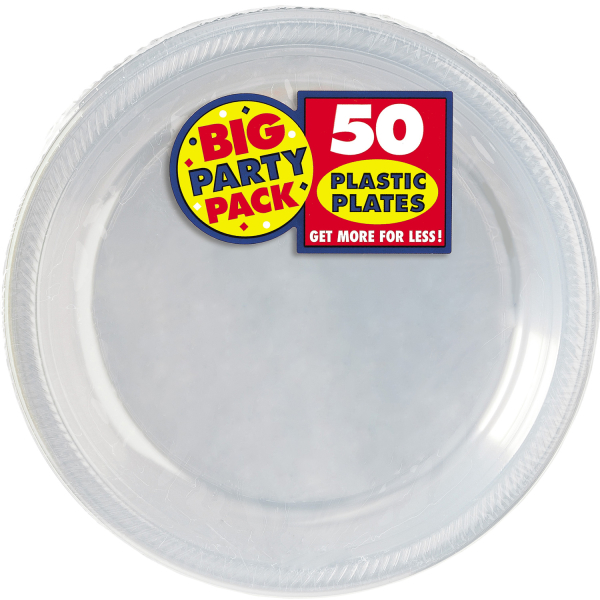 Clear Plastic Plates 26cm - 6 PKG/50 : Amscan International Clear Plastic Plates 26cm - 6 PKG/50 : Amscan International