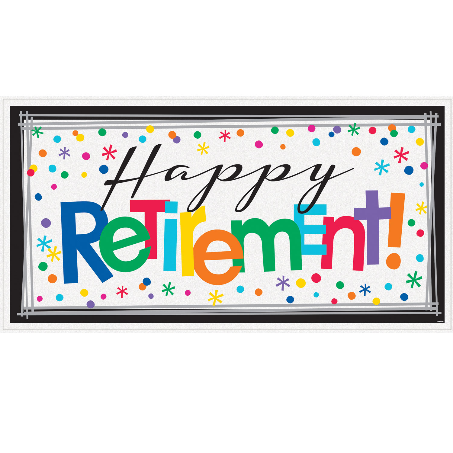 happy retirement giant banners 165m x 50cm 18 pc