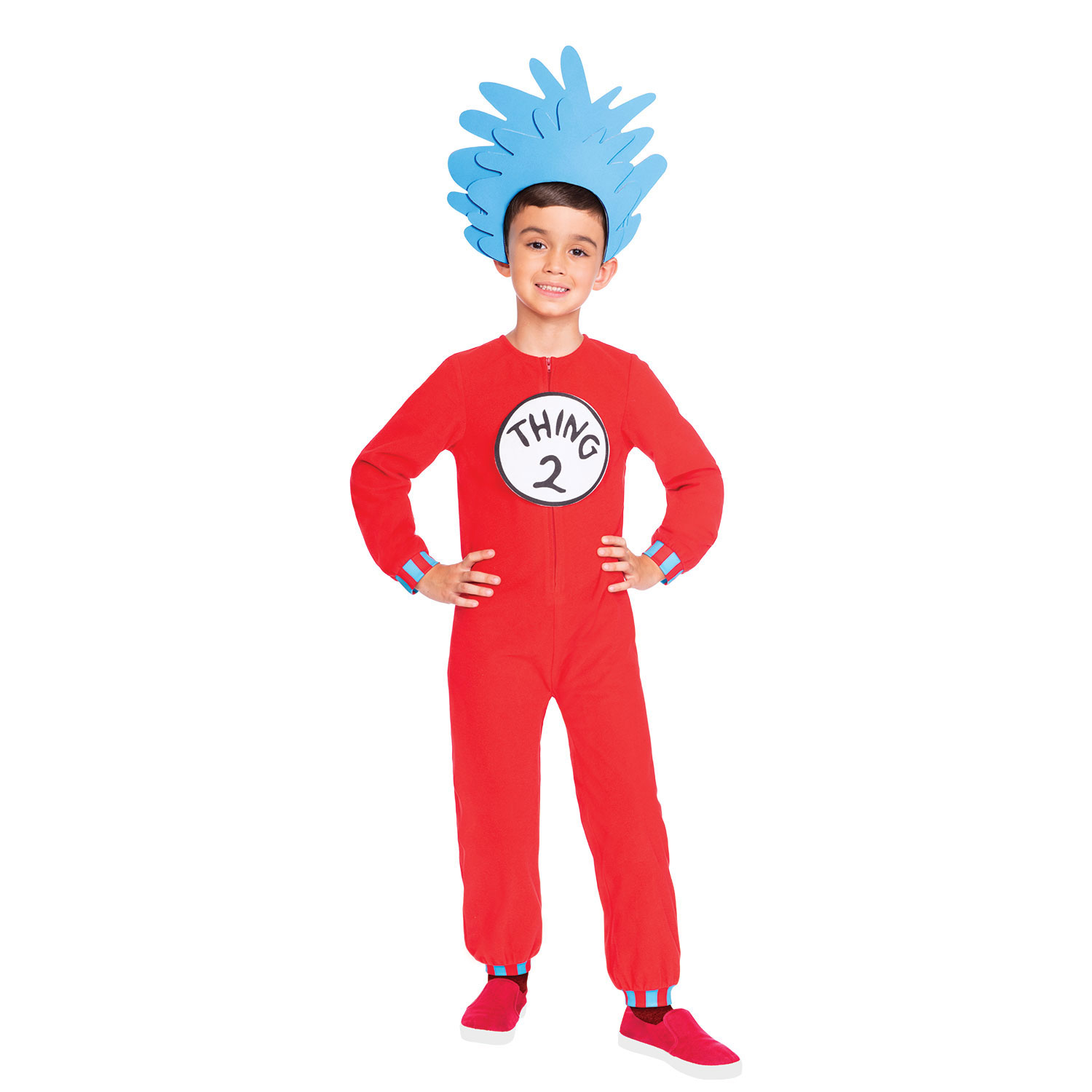Thing 1 & 2 Licensed Jumpsuit Fancy Dress Costume 4-6 years Amscan 9904207 Childs Official Dr Seuss