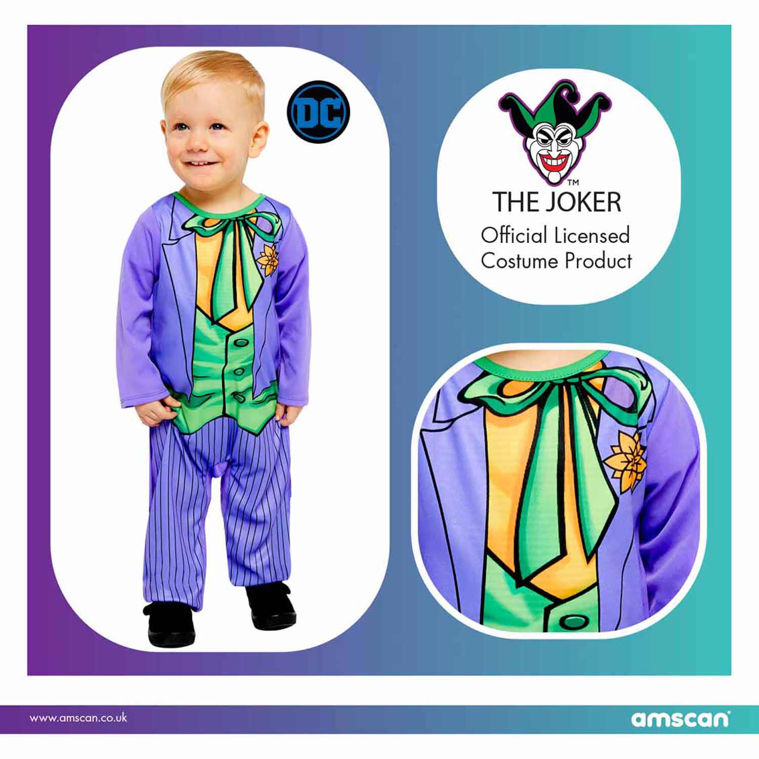 Joker Comic Book Style Costume - Age 18-24 Months - 1 PC : Amscan ...