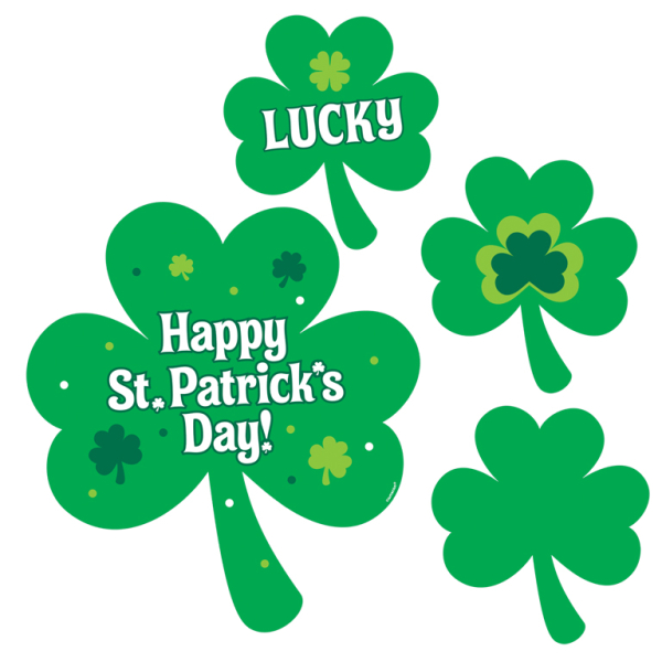 St. Patrick's Printed Value Pack Cutouts 12.7cm, 17.7cm, 22.8cm, 30