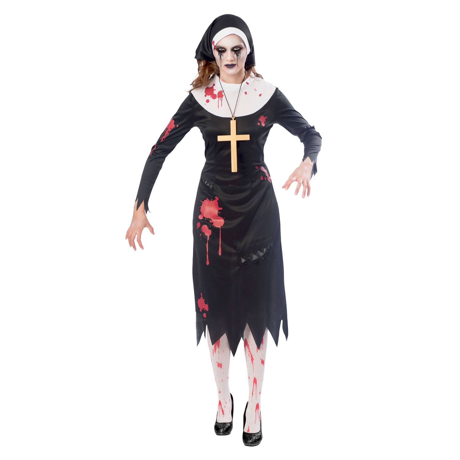 amscan Adult Zombie Nun Fancy Dress Costume Halloween Ladies Womens Outfit