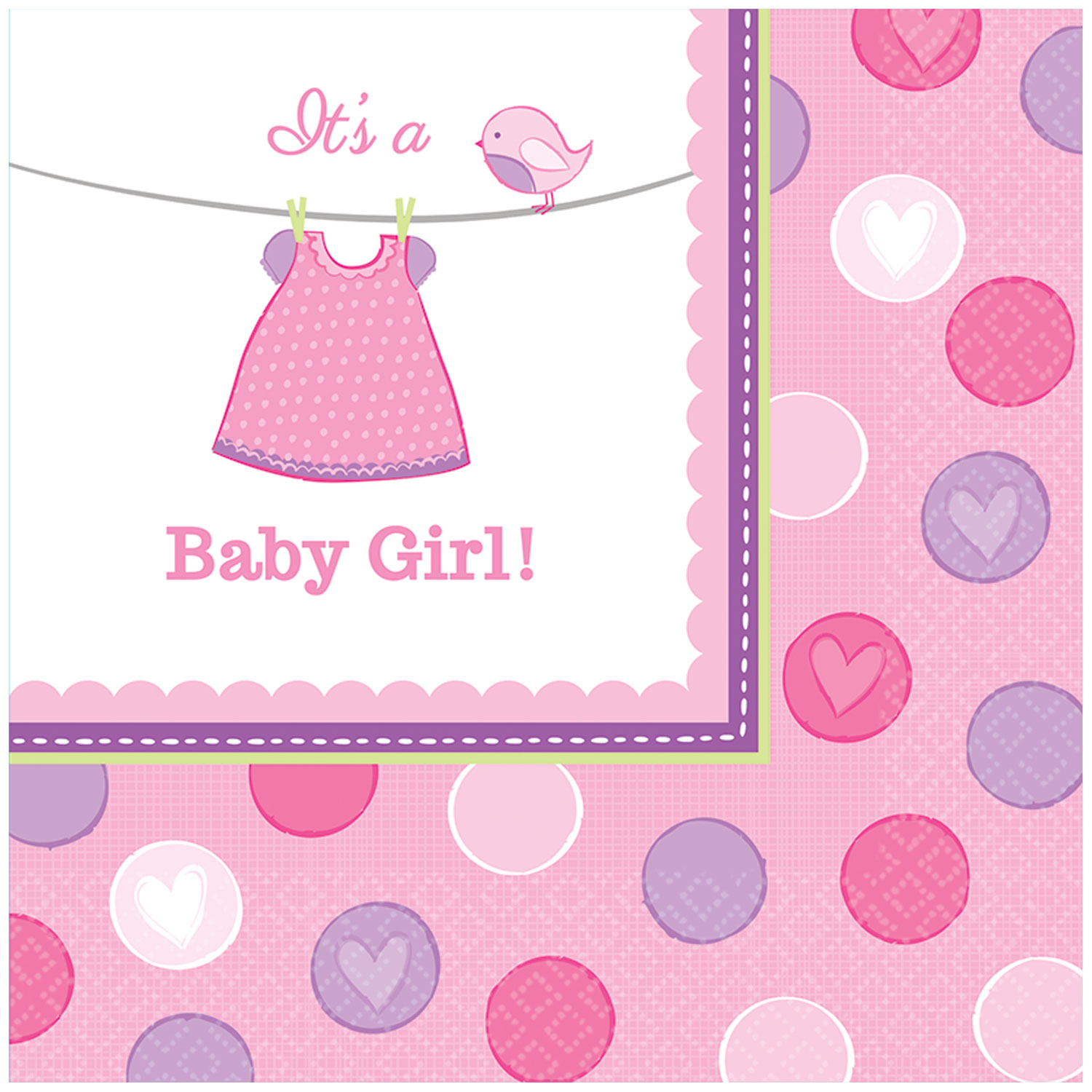 Amscan Its a Baby Girl Luncheon Napkins 511489 Amscan Its a Baby Girl Luncheon Napkins 511489