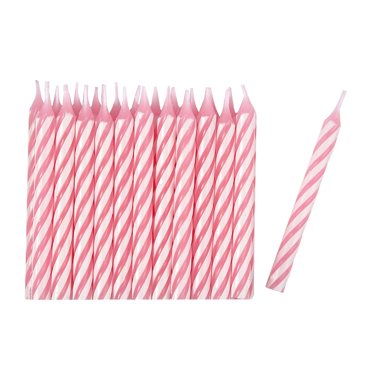 10 Birthday Candles Stripes Pink Mix Amscan 11266 Merchandising Amscan 