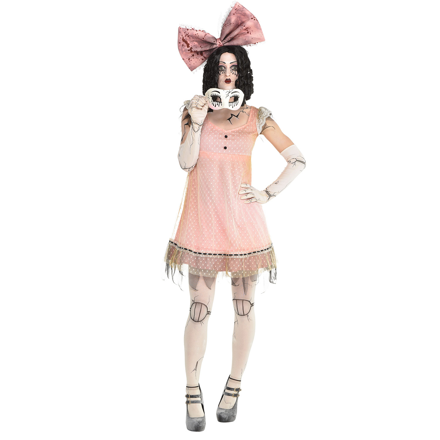 Womens Bare Bones Skeleton Halloween Costume Fancy Dress Outfit Adult Size 14-16