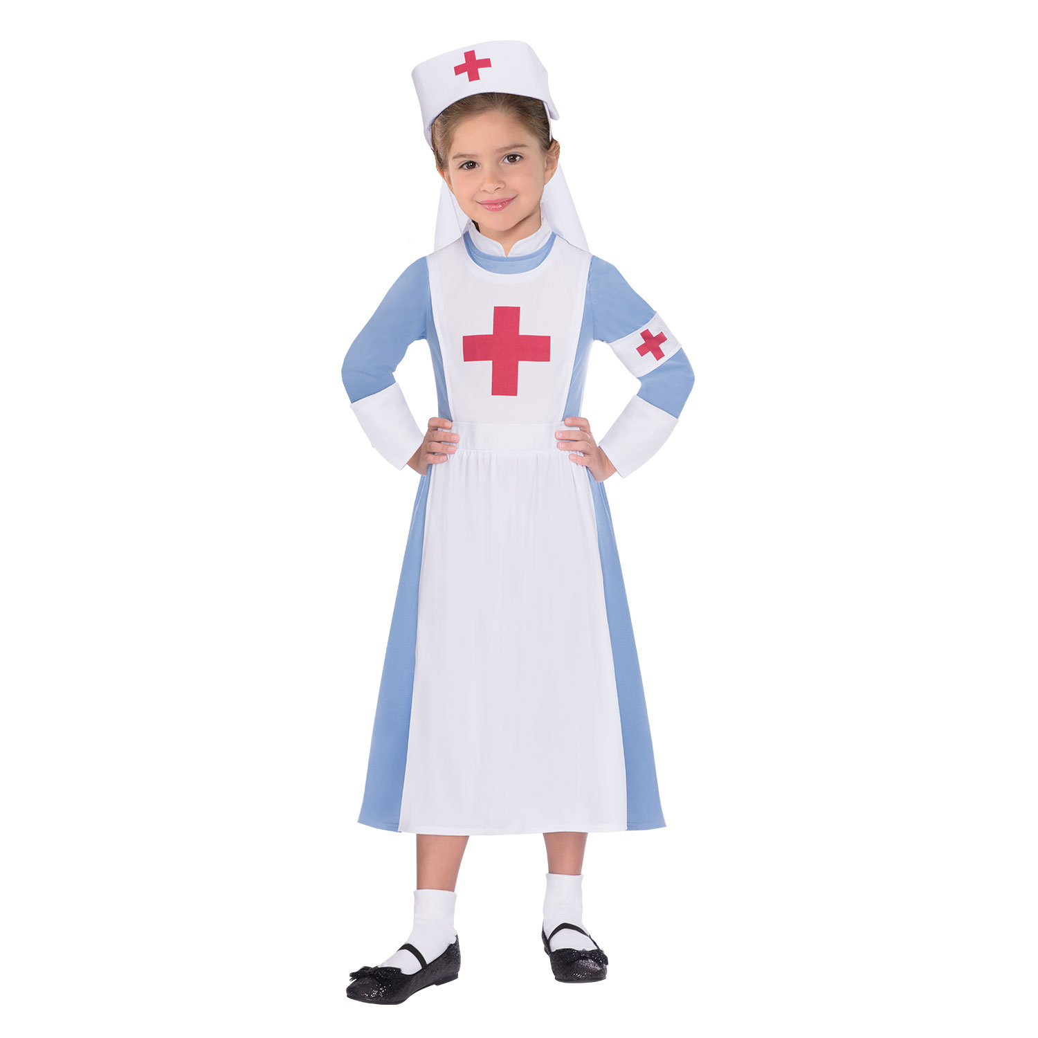 Vintage Nurse Costume - Age 10-12 Years - 1 PC. 