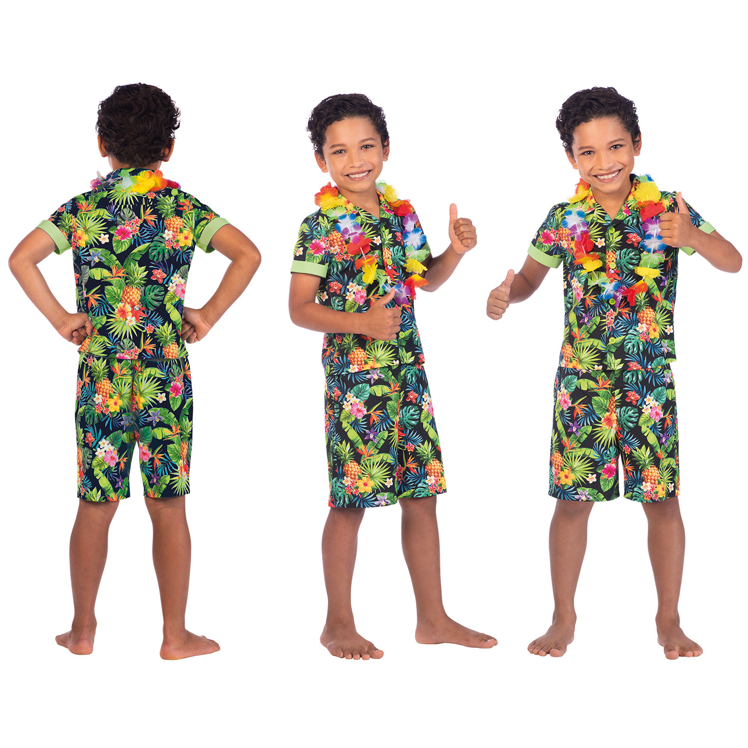Amscan Hawaii Set Nero Hawaiano Ragazzi Costume Età 8-10 