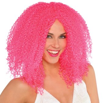 Adults Pink Crimped Wigs - 3 PC Adults Pink Crimped Wigs - 3 PC