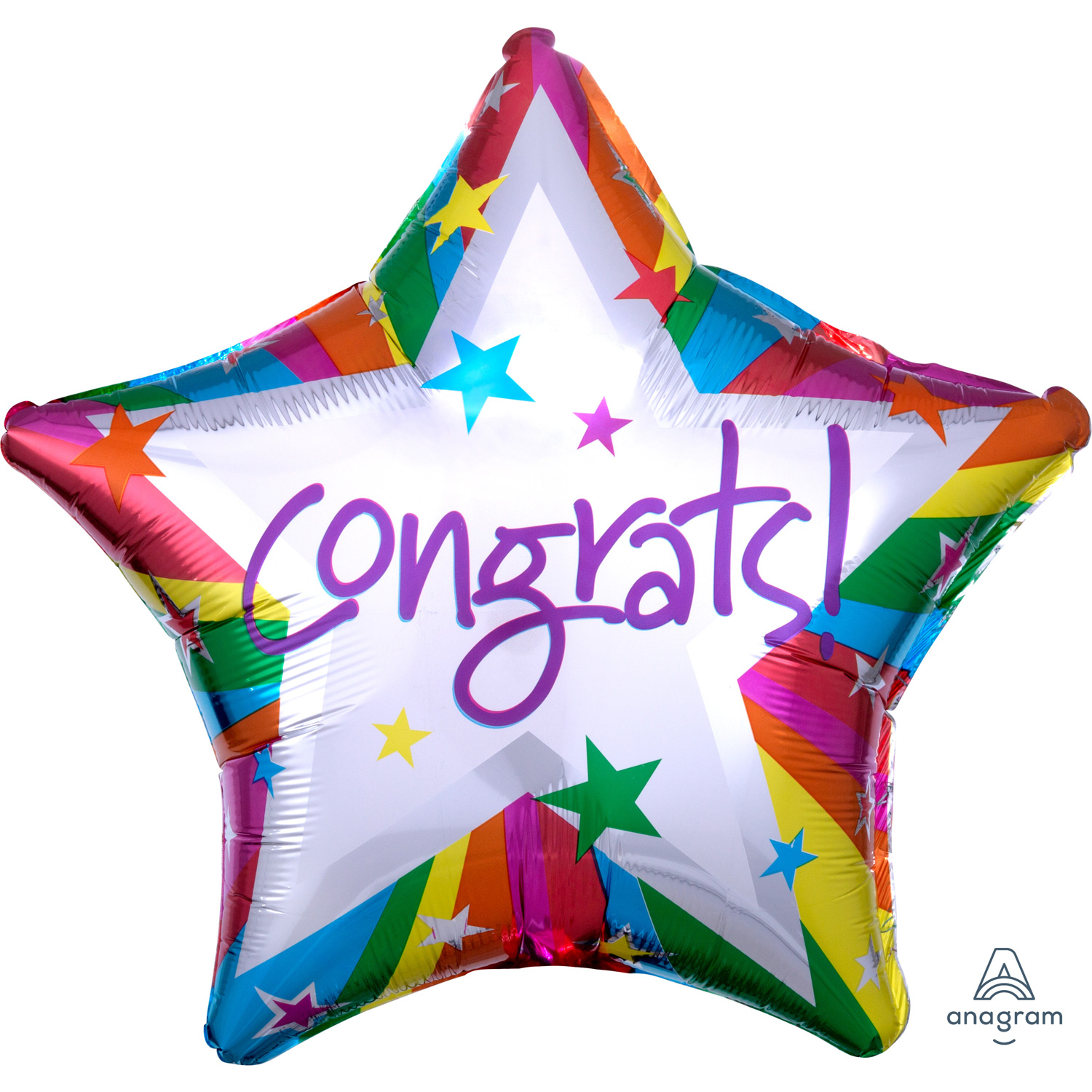 Rainbow Congrats Standard Foil Balloons 19"/48cm S40 - 5 ...